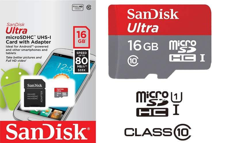 SanDisk SanDisk Ultra SDSQUNS-016G-GN3MN 16GB 80MB/s UHS-I Class 10 microSDHC Card - Computers & Tech - Lebanon
