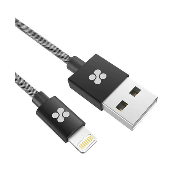 Promate Promate Premium 3M Nylon Mesh Covered MFi certified+charge Cable+Lightning Connector,Black |LINKMATE-LTF3. BLACK - Computers & Tech - Lebanon