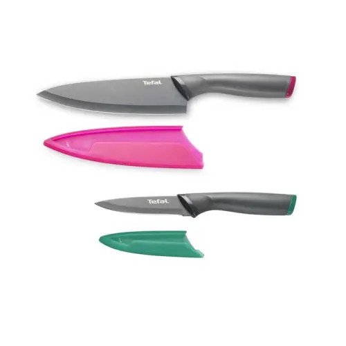 Tefal Tefal Fresh Kitchen K122S205 — 2-Piece Knife Set | Chef Knife 15 cm + Paring Knife 9 cm, Non-Stick Titanium Blades - Home & Kitchen - Lebanon