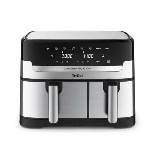 Tefal Tefal Easy Fry Dual Zone Air Fryer & Grill , 8.3L, Stainless Steel | EY905D40 - Home & Kitchen - Lebanon
