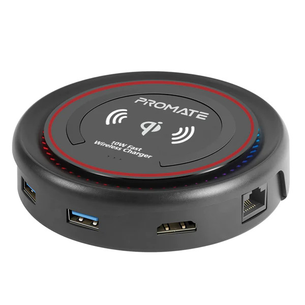 Promate Promate All-in-One USB-C Hub with Wireless Charger | CenterHub - Computers & Tech - Lebanon
