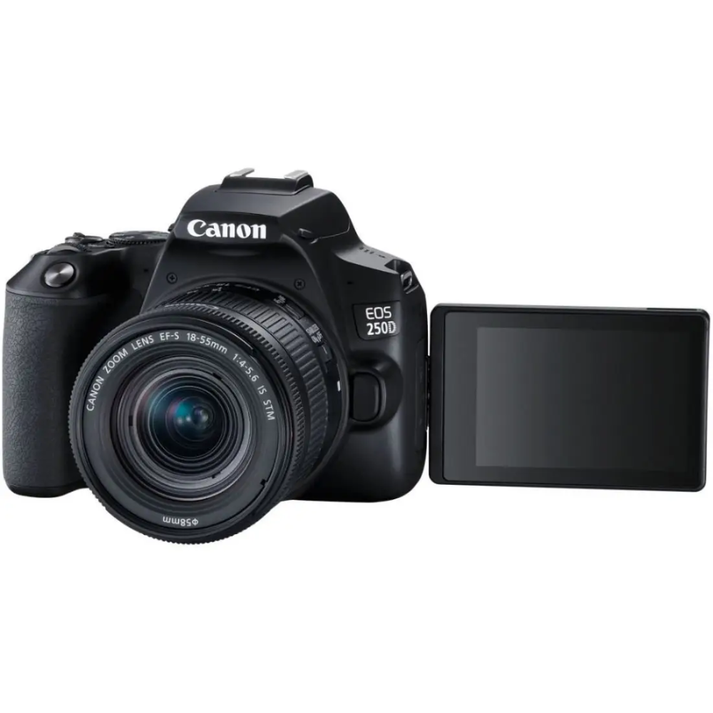 Canon Canon EOS 250D DSLR Camera with EF-S 18-55mm f/4-5.6 IS STM Lens Kit - Black | 250D - TV, Cameras & Photography - Lebanon
