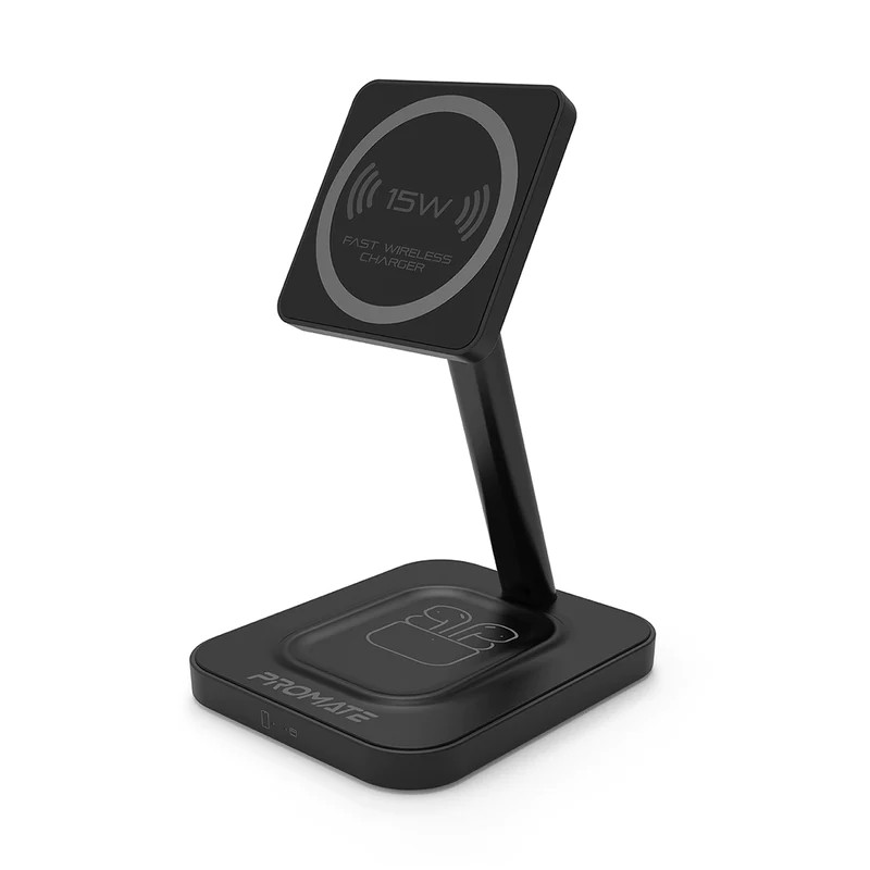 Promate Promate 15W High Speed Magnetic Wireless Charger , Grey | AURABASE-15W.GREY - Phones & Wearables - Lebanon