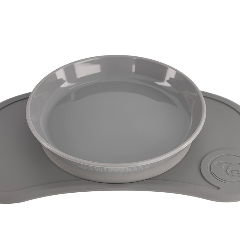 Twistshake Twistshake Click-Mat Mini + Plate Pastel Grey | 78442 - Home & Kitchen - Lebanon