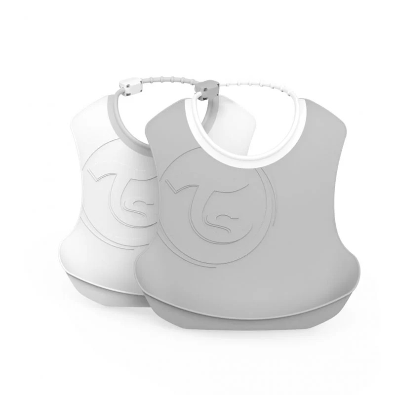 Twistshake Twistshake Bib 4+m Pastel Grey White | 78597 - Home & Kitchen - Lebanon