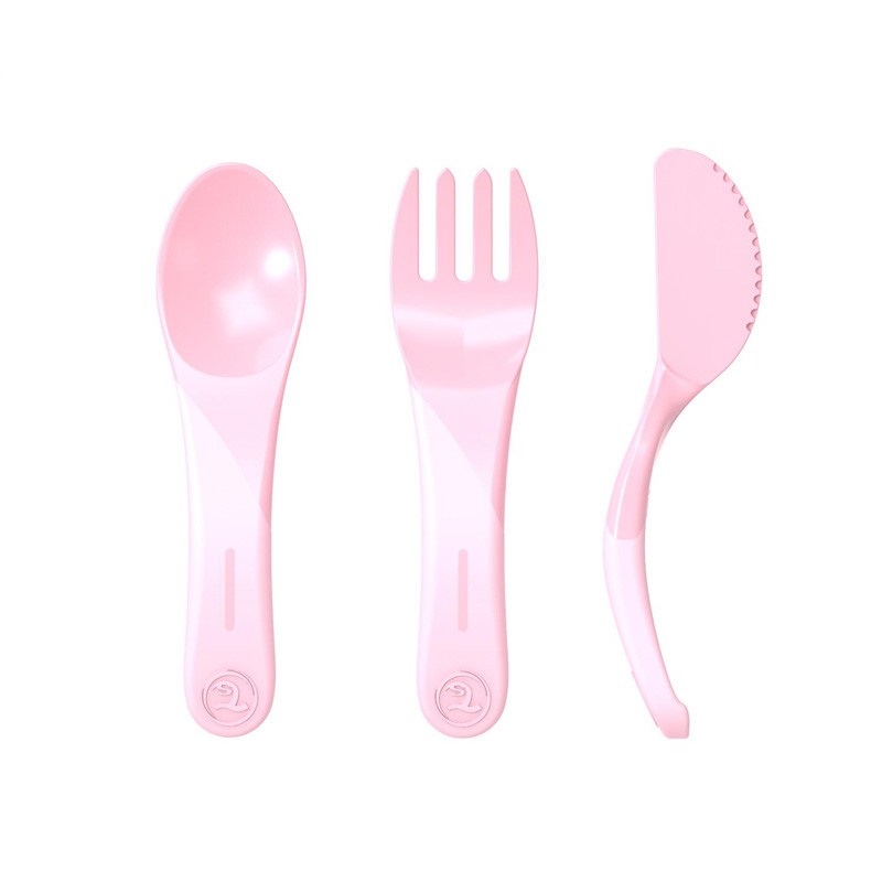 Twistshake Twistshake Learn Cutlery 6+m Pastel , Pink | 78199 - Home & Kitchen - Lebanon