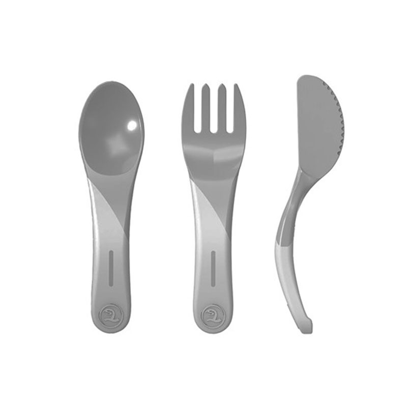 Twistshake Twistshake Learn Cutlery 6+m Pastel , Grey | 78204 - Home & Kitchen - Lebanon