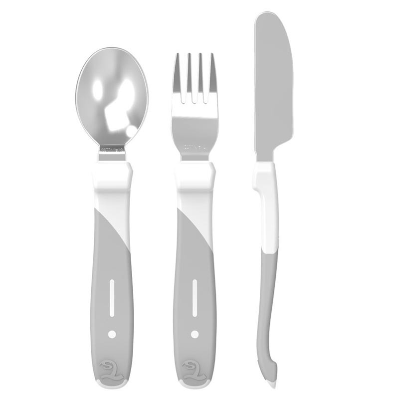 Twistshake Twistshake Learn Cutlery Stainless Steel 12+m , White | 78217 - Home & Kitchen - Lebanon