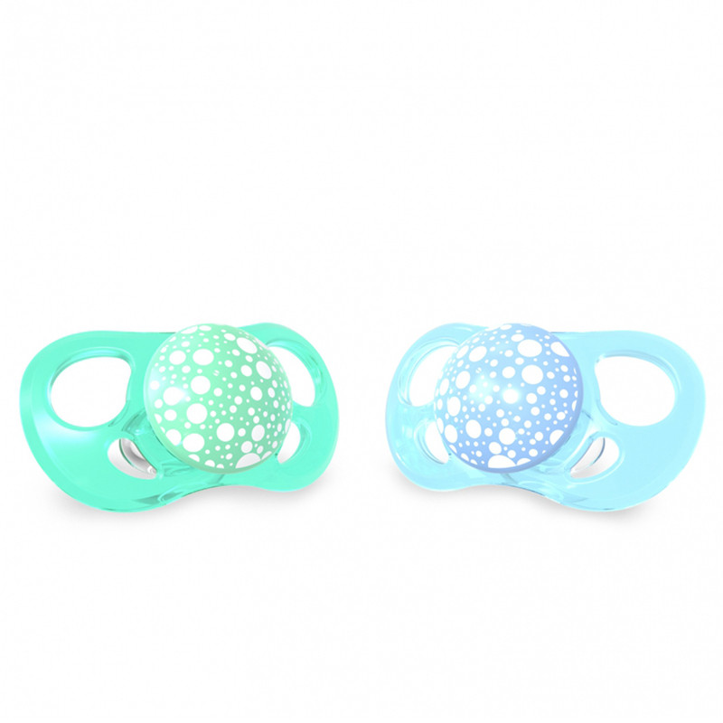 Twistshake 2x Pacifier 6+m Pastel , Blue Green | 78288