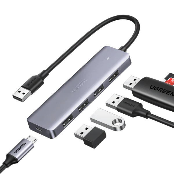 UGREEN UGREEN USB Hub 3.0, Ultra Slim 4 Port USB 3 Hub with 5Gbps Data Transfer | 50985 - Computers & Tech - Lebanon