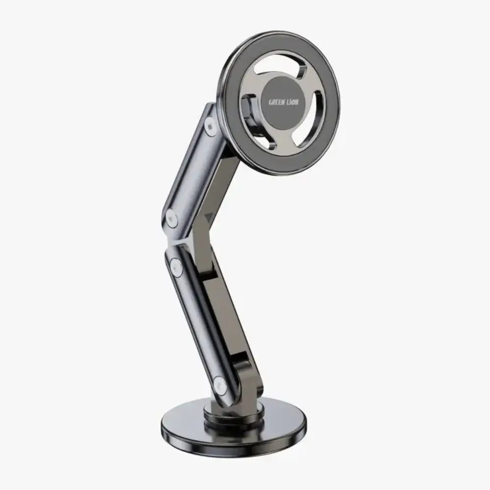 Green Lion Green Lion Foldable Magnetic Car Mount — MagSafe Compatible, 360° Rotation, Aluminum Alloy | Black | GNFLMAGCMTBK - Phones & Wearables - Lebanon