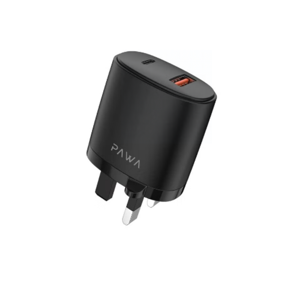 PAWA Pawa Dual PD and QC Port Charger, Black | PW-PDQC3UK-BK - Phones & Wearables - Lebanon