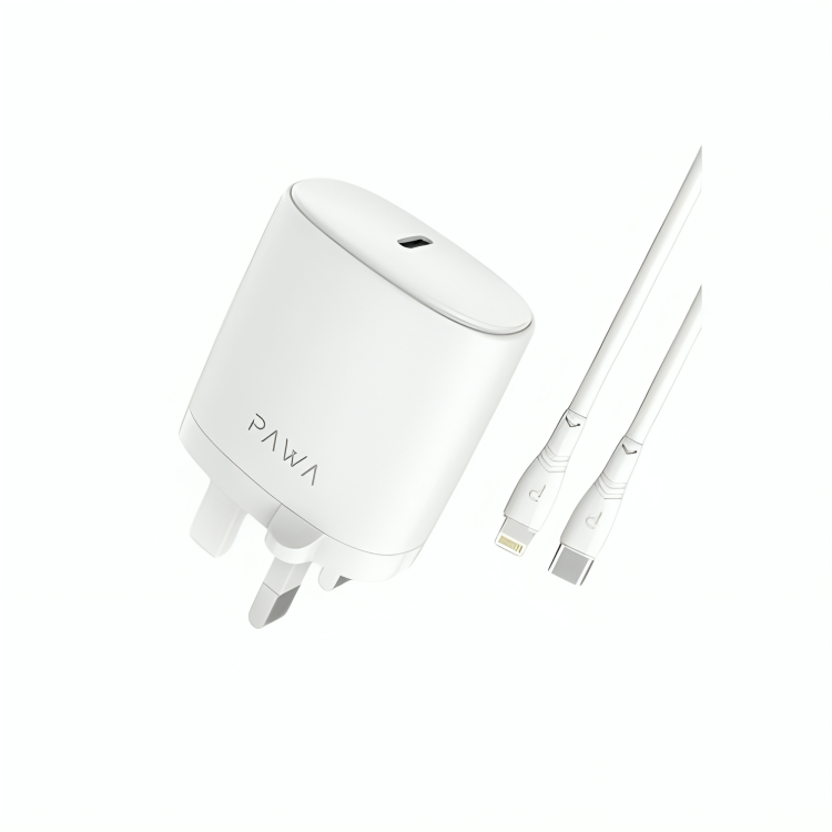 PAWA Pawa 20W PD Port Charger With Type-C to Lightning Cable, White | PW-PDUKCL-WH - Phones & Wearables - Lebanon