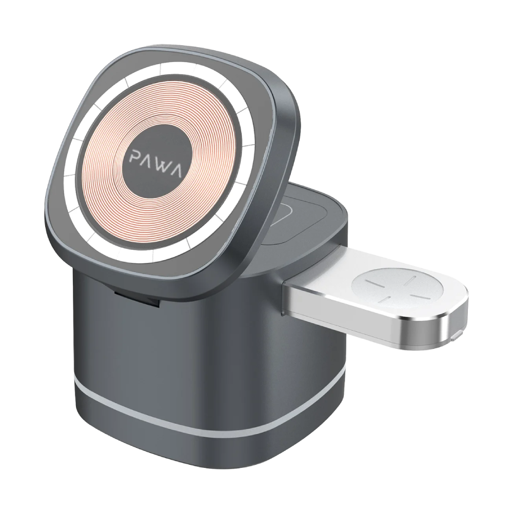 PAWA PAWA Cube 3in1 Magnetic Multi Charger | PW-MG31IPWA-BK - Phones & Wearables - Lebanon