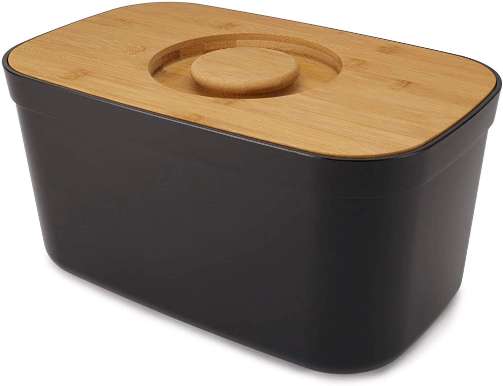 Joseph Joseph Bread Bin with cutting board ,Black | 81103