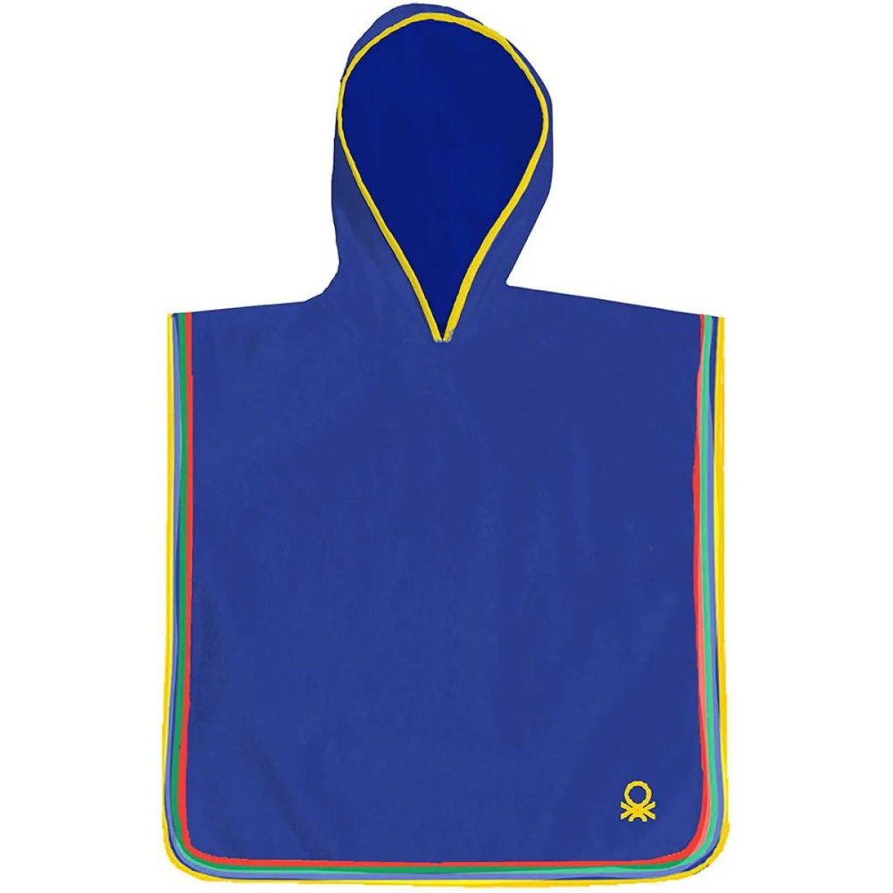 Benetton Bentton Home, Kids Poncho Bathrobe 65x65cm 380Gsm 100% Cotton Blue Kids Be | BE-0818-BL - Home & Kitchen - Lebanon