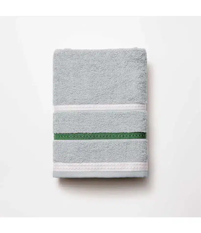 Benetton Benetton Home, Hand Towel 50x90cm 450Gms 100& Cotton Grey W/ Stripes Neutral Be | BE-0926-GY-KF - Home & Kitchen - Lebanon