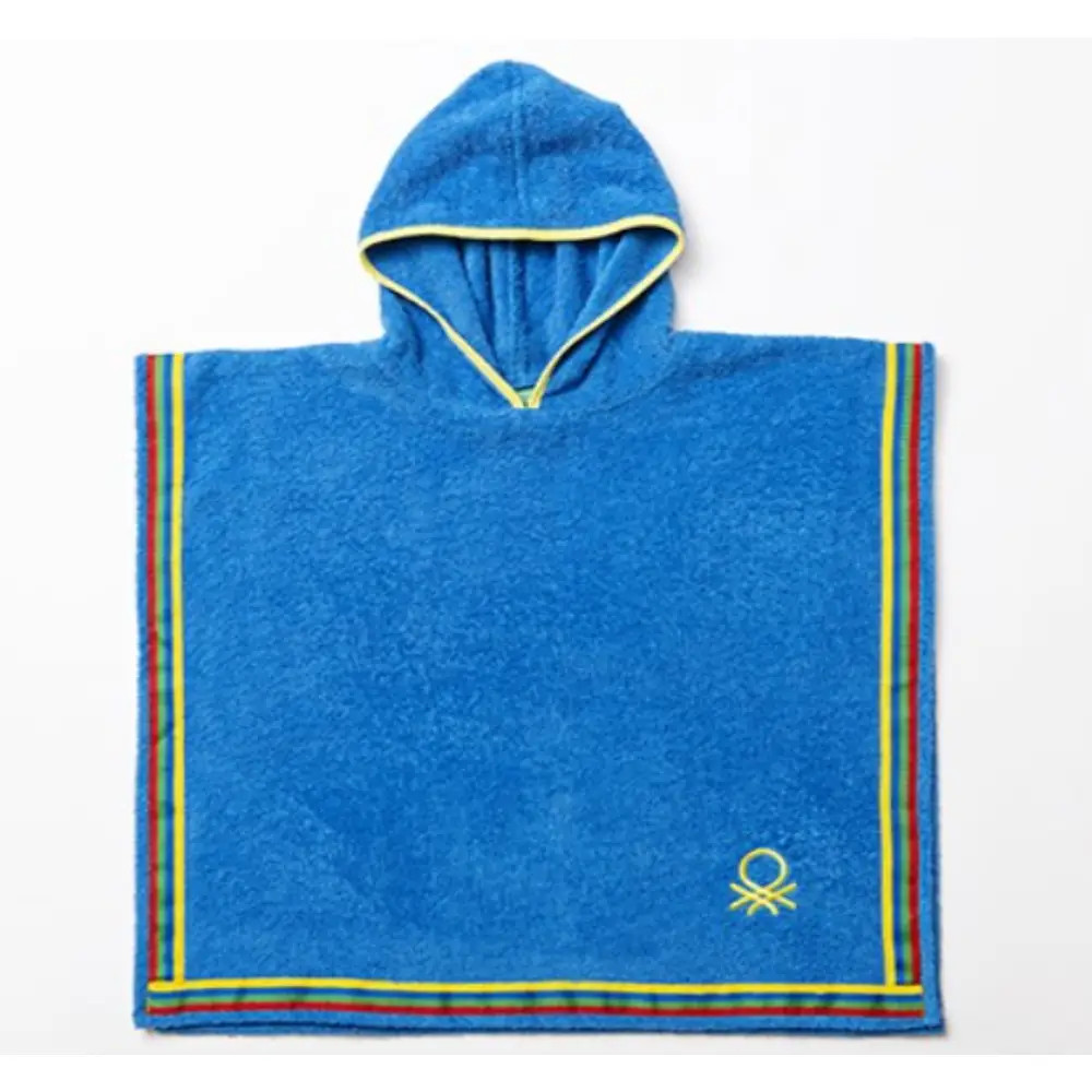 Benetton Benetton Home, Kids Poncho Bathrobe 65x65cm 380 Gsm 100% Cotton Blue Kids Be | BE-1397-BL - Home & Kitchen - Lebanon