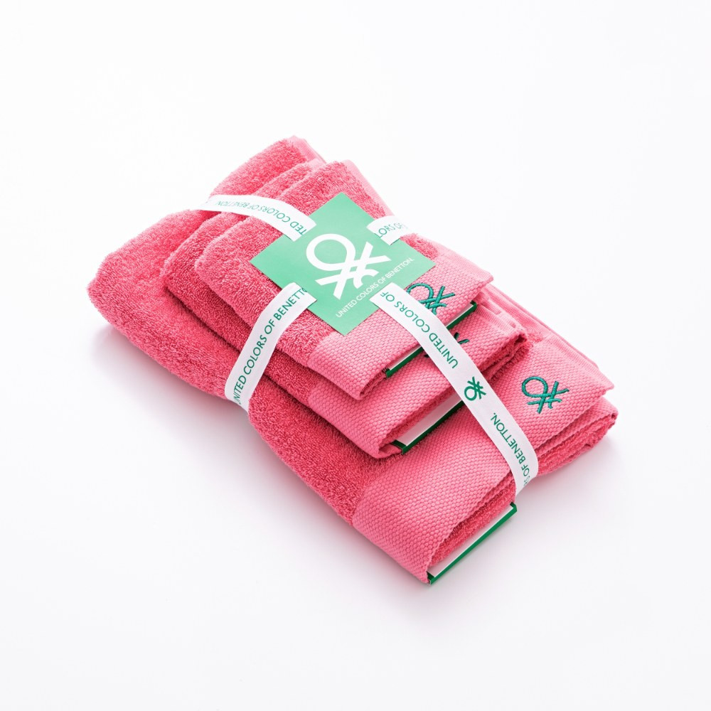 Benetton Benetton Home 3Pcs Towel Set 100% Cotton 500Gsm Embroidered Logo (Guest Towel 30x50cm, Hand Towel 50x90cm | BE-2137 - Home & Kitchen - Lebanon