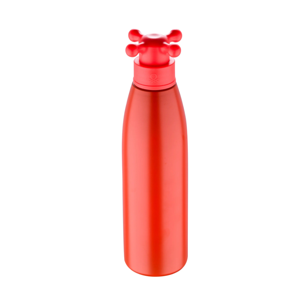 Benetton Benetton Home Single Wall Water Bottle 750ML SS Red W/ Tap LID Rainbow Be | BE-0810-RD-HU - Home & Kitchen - Lebanon