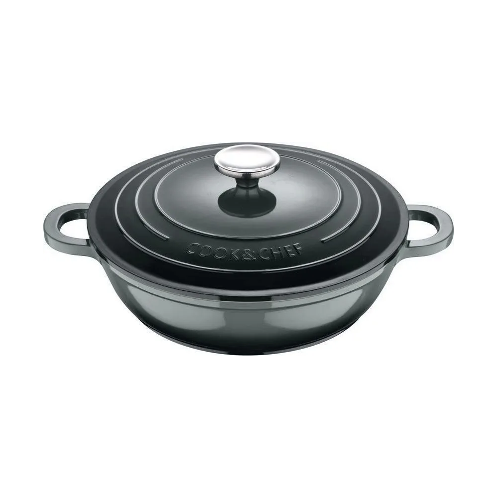 Bergner Bergner Excalibur 2.2L Shallow Pot with Lid | BG-36103-GY - Home & Kitchen - Lebanon