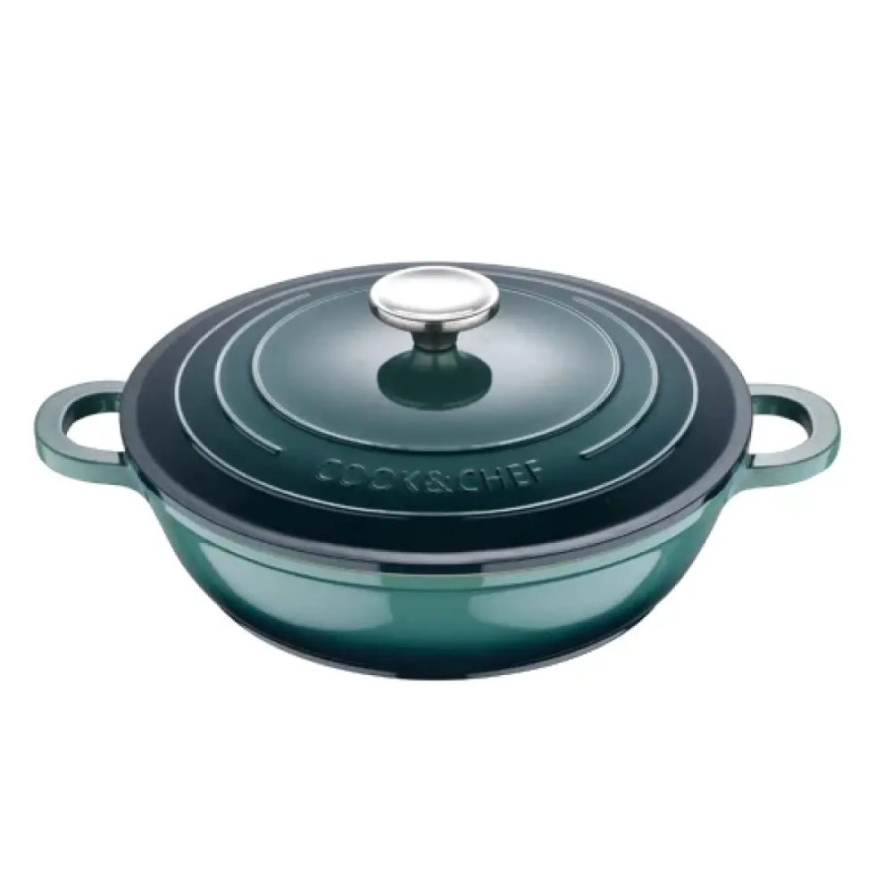 Bergner Bergner Excalibur 2.2L Shallow Pot with Lid - Green | BG-36103-GR - Home & Kitchen - Lebanon