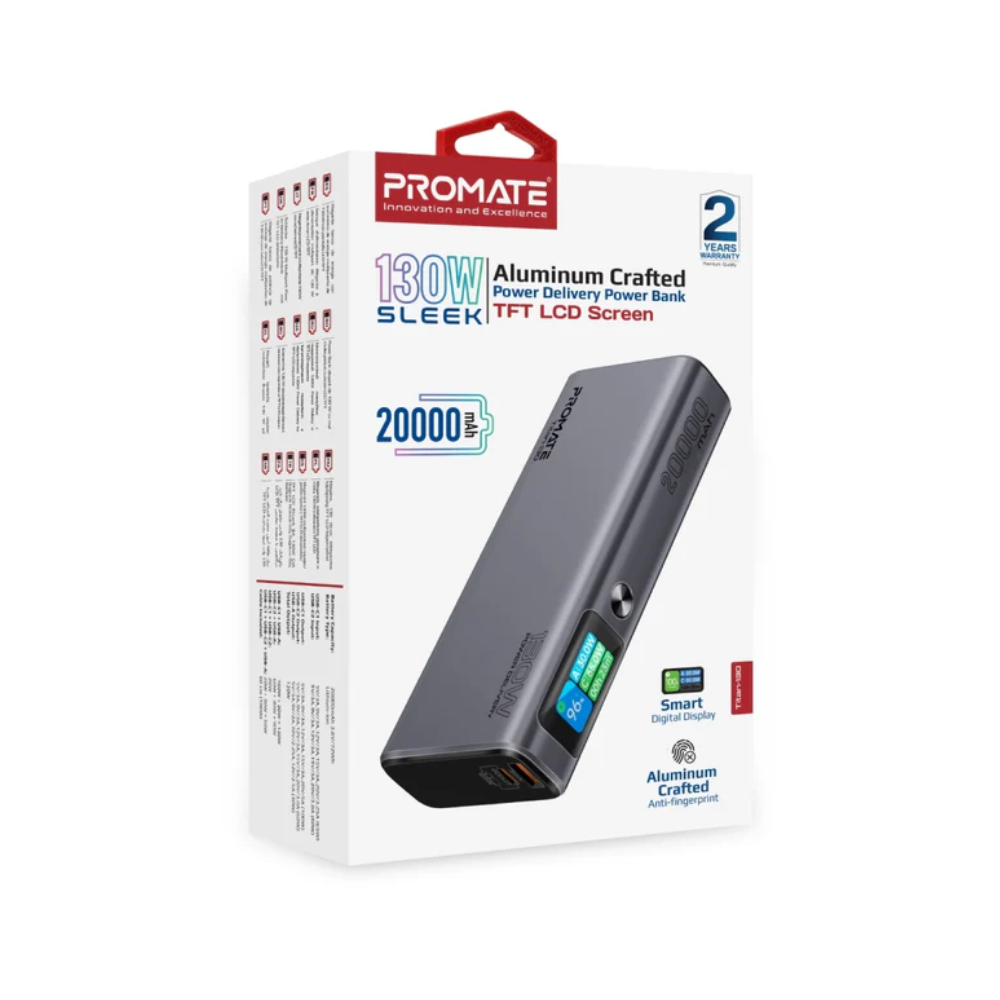 Promate Promate Titan 130 Sleek 130W 20000mAh Power Bank | Titan-130 - Computers & Tech - Lebanon