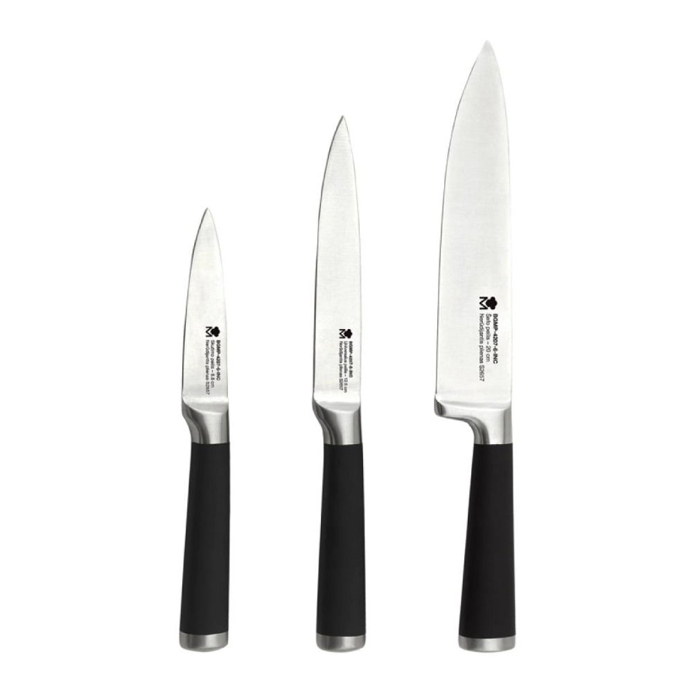 MasterPro Masterpro Set Of 3 Stainless Steel Kitchen Knives | BGMP-4207 - Home & Kitchen - Lebanon