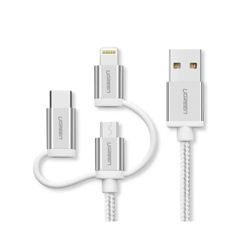 UGREEN UGreen 1.5m USB to 3 in1 Lightning+ Type C +Micro USB Male Lightning Charging & Sync Cable | 50203 - Computers & Tech - Lebanon