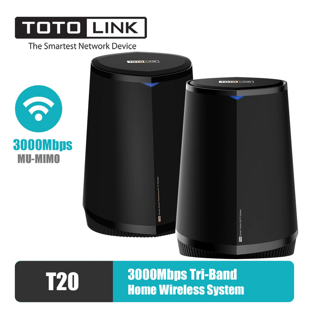 Totolink TOTOLINK T20 1-Pair MESH Wifi Router 3000Mbps Home Wireless Coverage System W/ USB Port - Networking - Lebanon