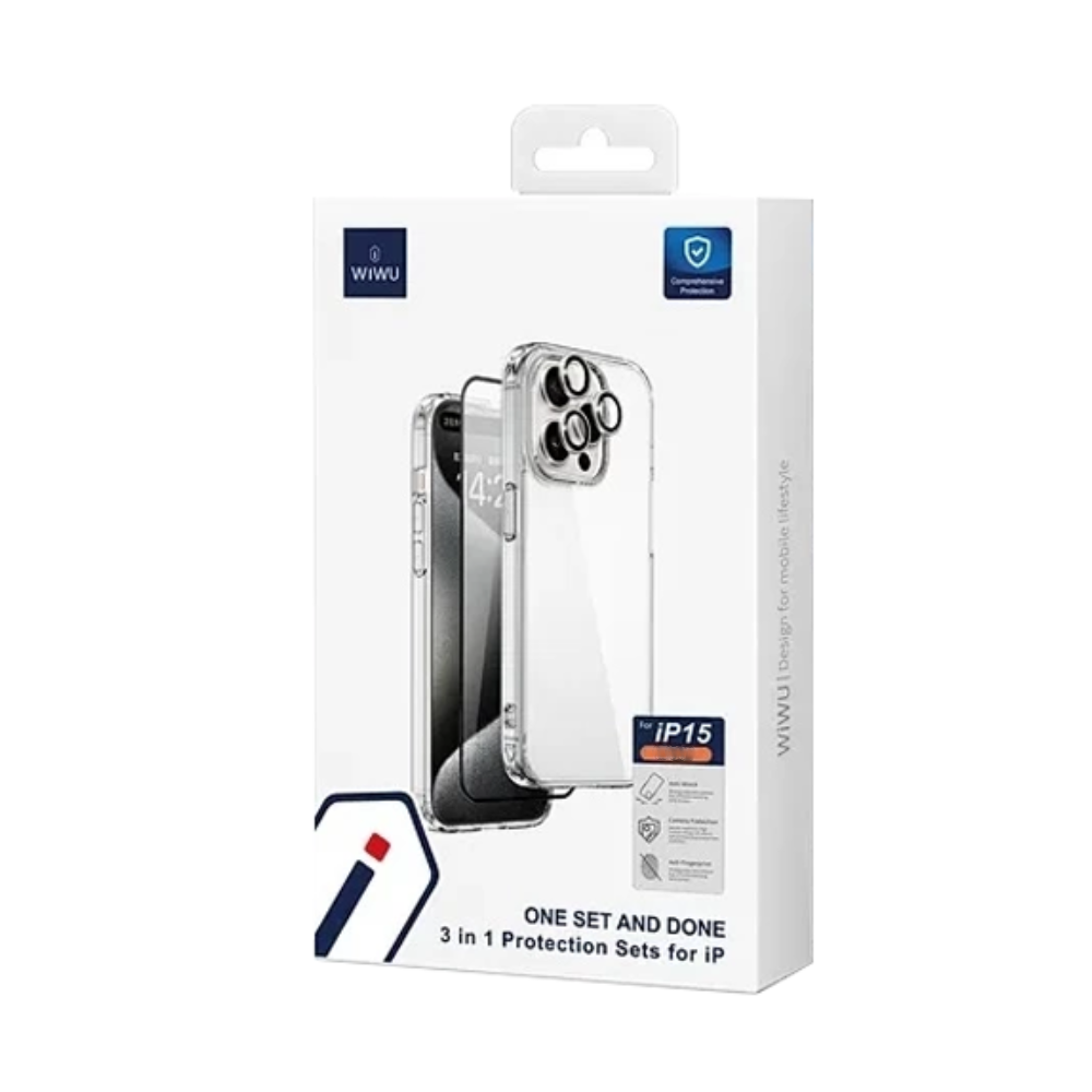 WIWU WIWU 3 in 1 Protection sets for Iphone 15 Pro Max | Wi-IP001 - Phones & Wearables - Lebanon