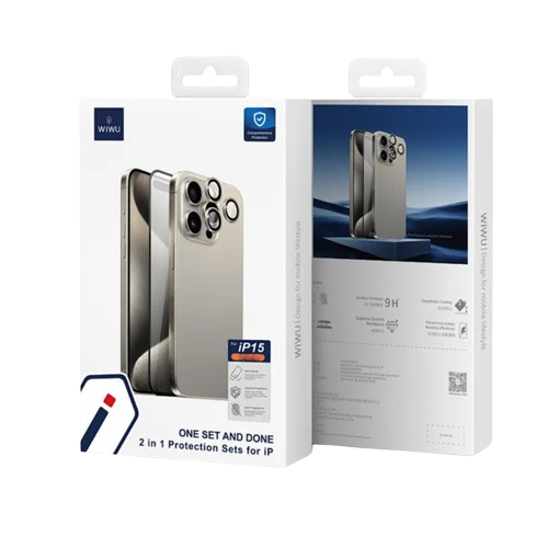 WIWU WIWU 2 in 1 Protection sets for Iphone 15 Pro | Wi-IP002 - Phones & Wearables - Lebanon