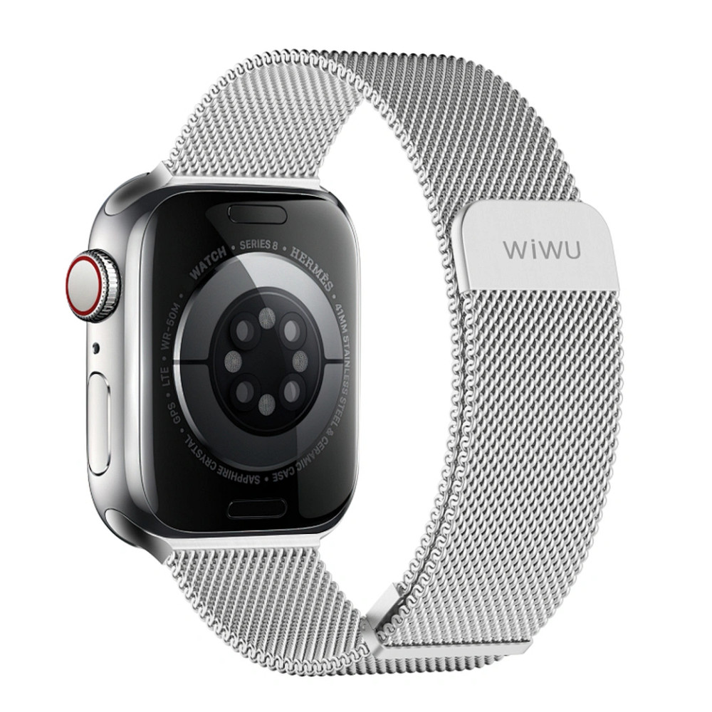WIWU WIWU 42/44/45/49mm Braid Magnetic Watch Band Wi-WB005 Silver | WB005-SLV - Phones & Wearables - Lebanon