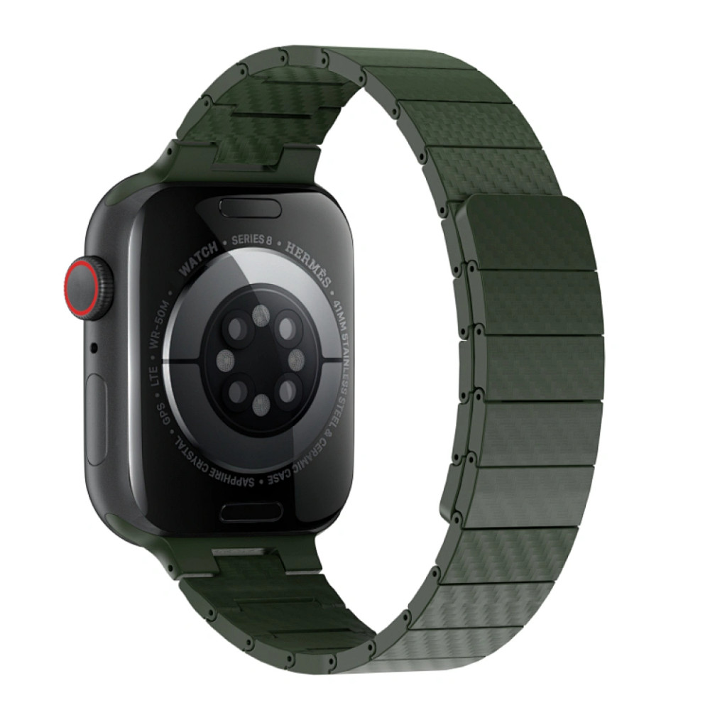 WIWU WIWU 38/40/41MM Carbon Fiber Pattern Magnetic Watch Band Wi-WB009 Green |WI-WB009-GRN - Phones & Wearables - Lebanon