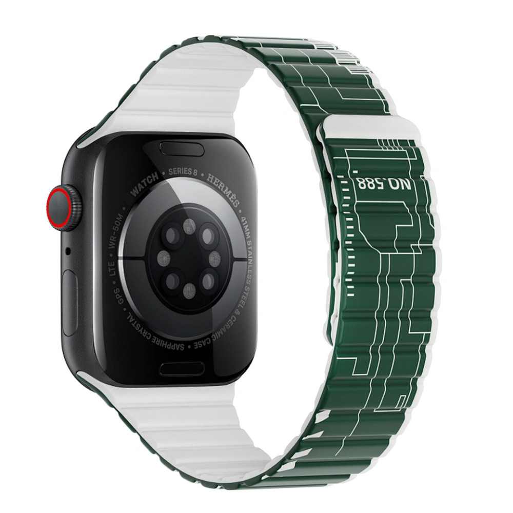 WIWU WIWU Smart Magnetic Silicone Watch Band Wi-WB010 42/44/45/49mm Green+Gray | WB010-GN/GY - Phones & Wearables - Lebanon