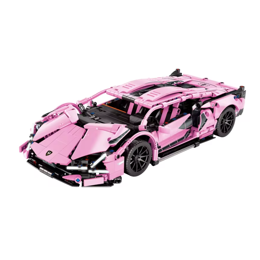 MJI MJI, Creative LEGO-style construction sets, 8601 1254pcs Super Sport Racing Car Building Block Set - Pink | MJI-8601 - Toys & Games - Lebanon