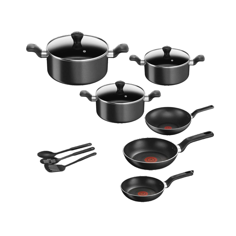 Tefal Tefal Super Cook 12 pc Set - Black | B459SC84 - Home & Kitchen - Lebanon