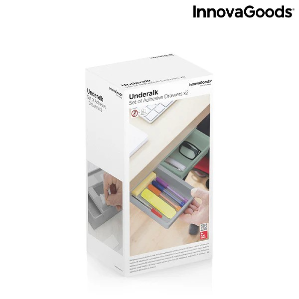 InnovaGoods InnovaGoods Set of Additional Adhesive Desk Drawers Underalk Pack of 2 units | V0103286 - Computers & Tech - Lebanon