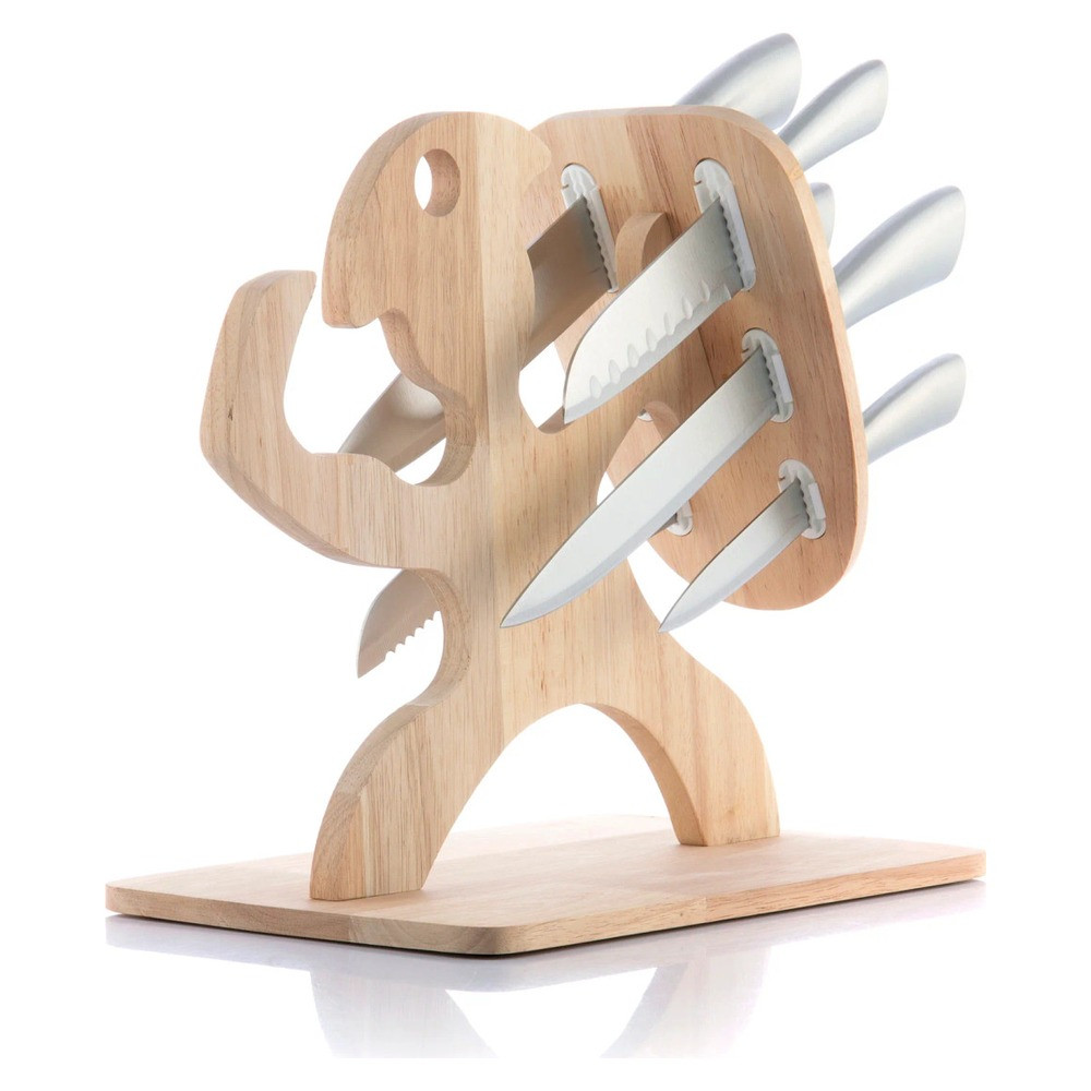 InnovaGoods InnovaGoods Set of Knives with Wooden Base Spartan 7 Pieces | V0103494 - Other - Lebanon