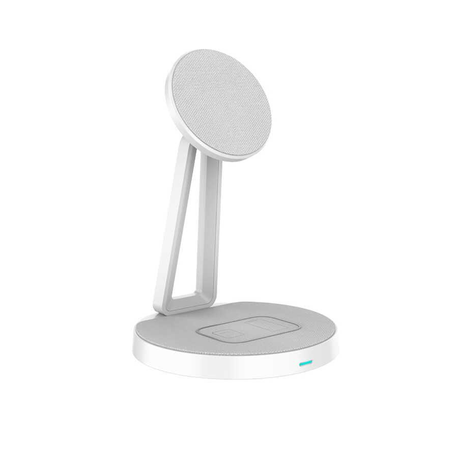 WIWU WIWU 2 in 1 Magnetic Wireless Charger M13 White | CH-M13-WT - Phones & Wearables - Lebanon