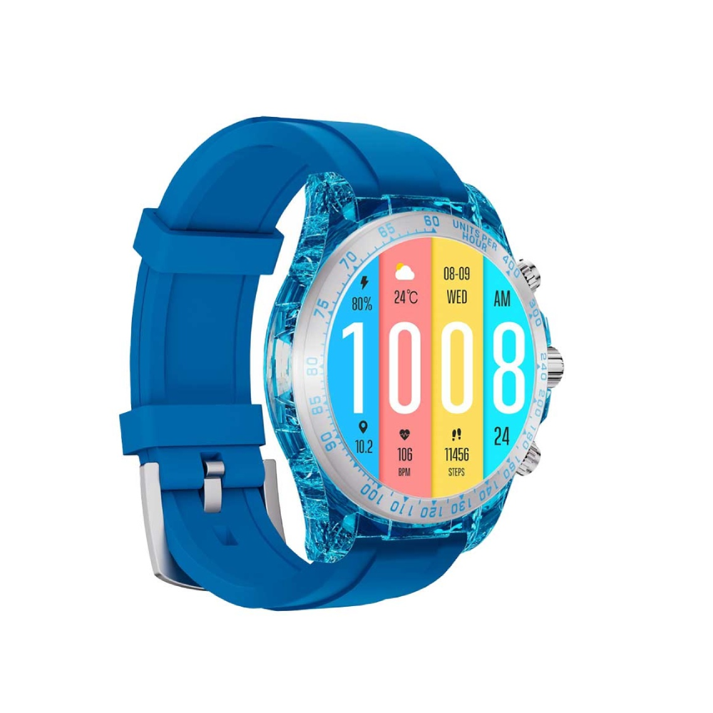 Porodo Porodo Raytona Smart Watch Blue Dial + Silicon Strap | PD-RAYTONA-BU - Phones & Wearables - Lebanon