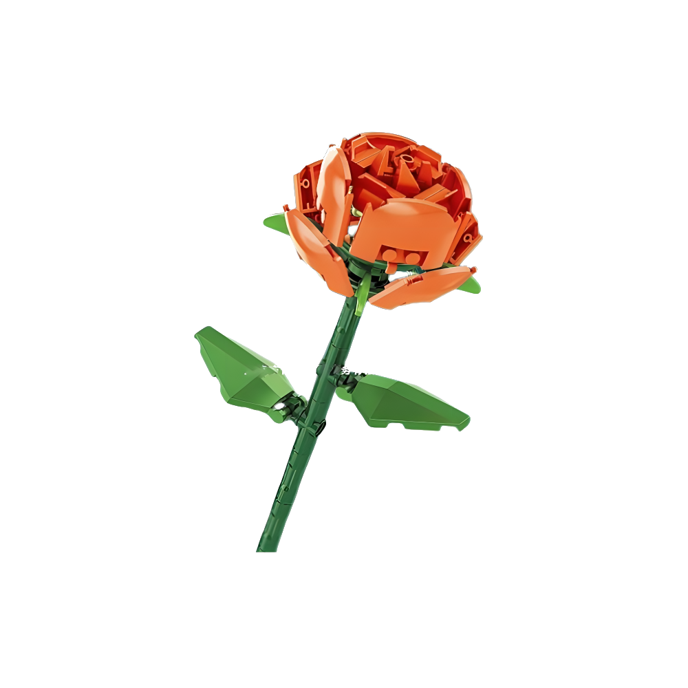 MJI MJI, Creative LEGO-style construction sets, 13030 Flower Building Set - 77 Pcs, Orange | MJI-13030 - Toys & Games - Lebanon