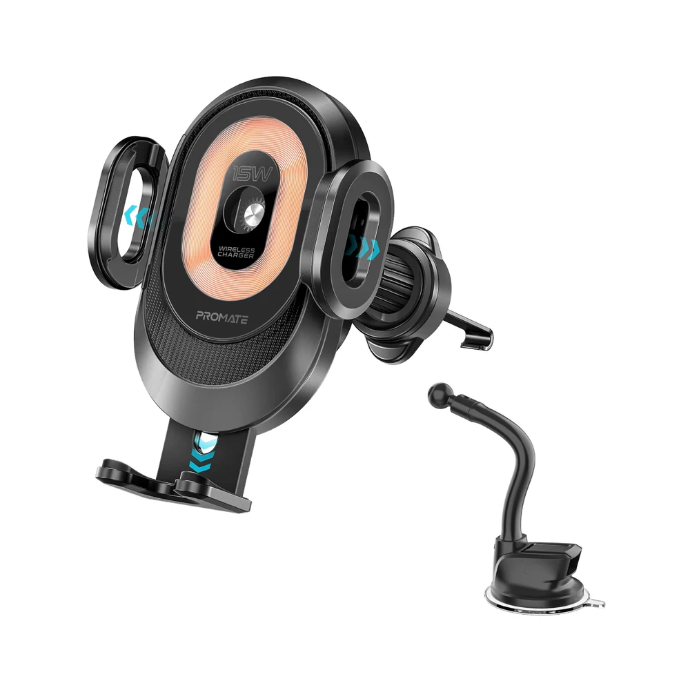 Promate Promate 15W Transparent Auto Clamping Car Wireless Charging Mount | POWERMOUNT-2 - Phones & Wearables - Lebanon