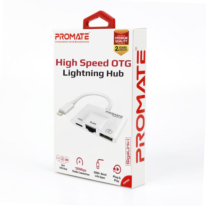Promate PROMATE PROMATE 3-in-1 High Speed OTG Lightning Hub | GigaLink-i - Computers & Tech - Lebanon