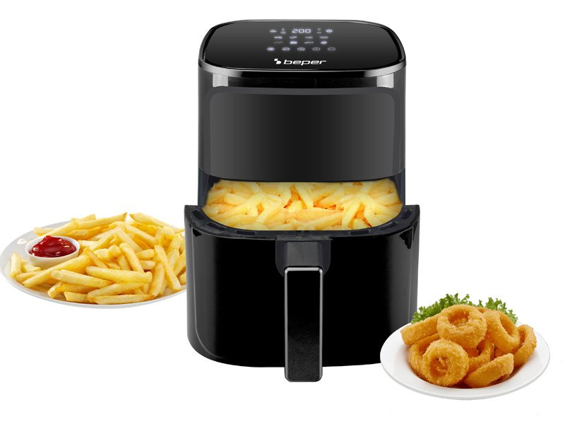 Beper Beper Digital Air Fryer 5L (Roasting, Baking & Grilling), Digital Operating Panel, Touch Sensor, 8 Pre-Set Programmes, Temperature From 80C to 200C | BEP-P101FRI051 - Home & Kitchen - Lebanon