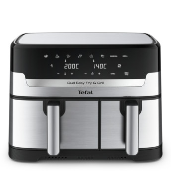 Tefal Tefal Easy Fry Dual Zone Air Fryer & Grill , 8.3L, Stainless Steel |EY905D10 - Home & Kitchen - Lebanon