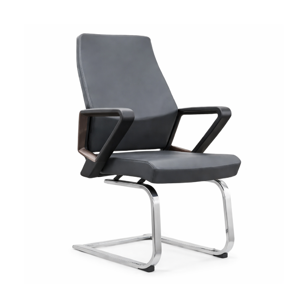 Valencia Valencia Visitor Chair ,Black Leather | DZY-C605 (310) - Computers & Tech - Lebanon