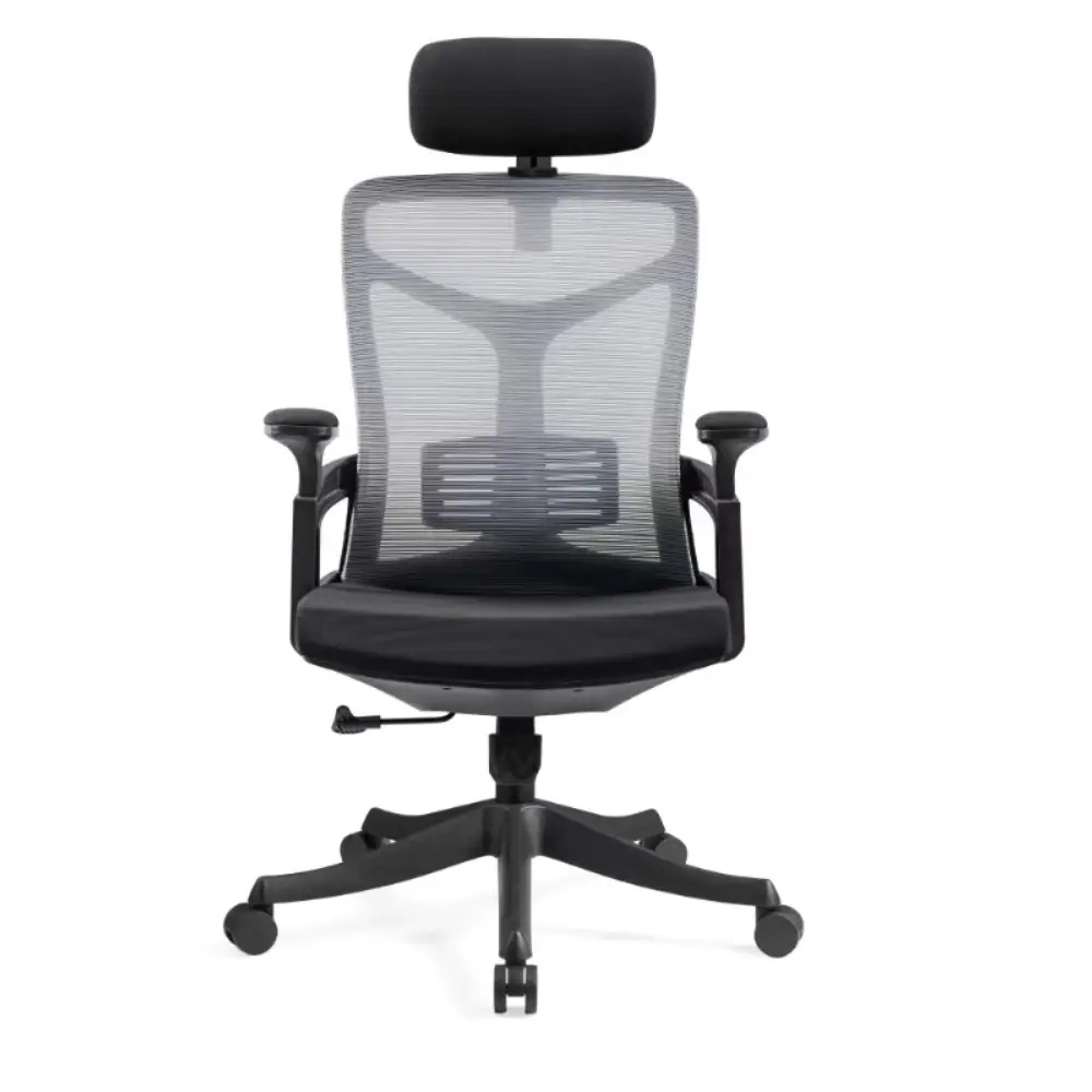Valencia High Back Chair ,Black Headrest Grey Back Black Seat | HS-115A (120)
