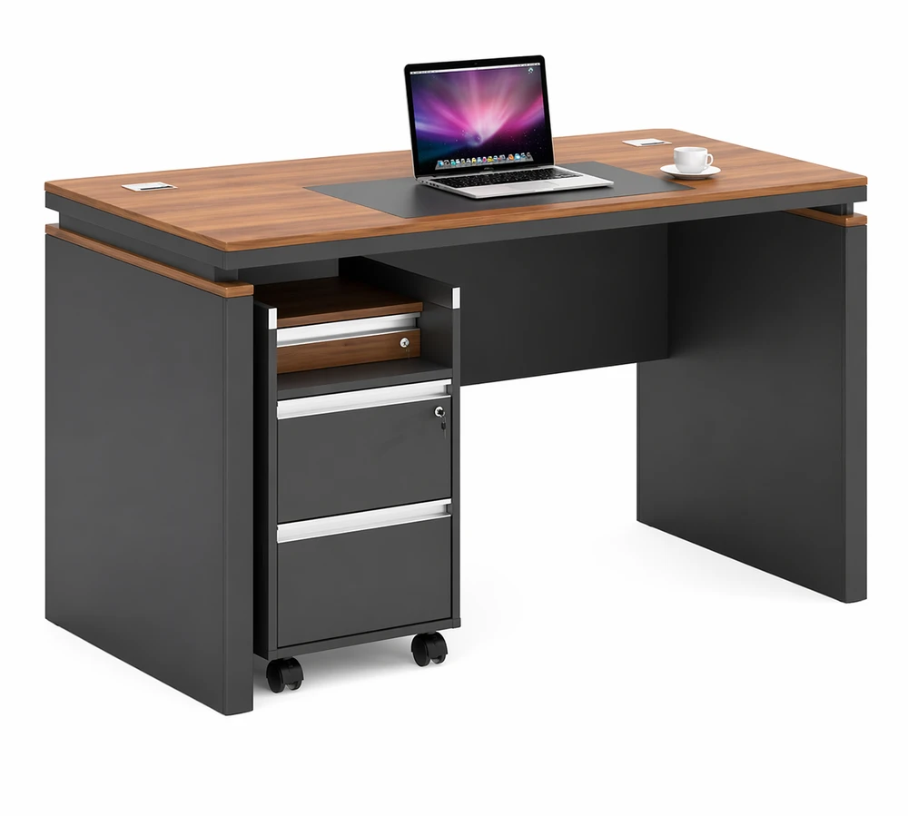 Valencia Valencia Office Table, Brown + Dark Grey - 1600*800*760mm | M217-1A-L (1600) - Computers & Tech - Lebanon