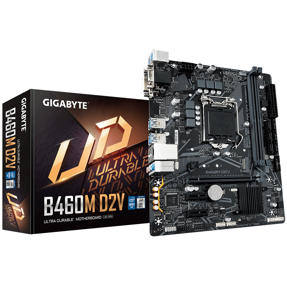 Gigabyte GIGABYTE B460M D2V 1.0 Ultra Durable Motherboard with GIGABYTE 8118 Gaming LAN, PCIe Gen3 x4 M.2, Anti-Sulfur Resistor, Smart Fan 5 - Computers & Tech - Lebanon